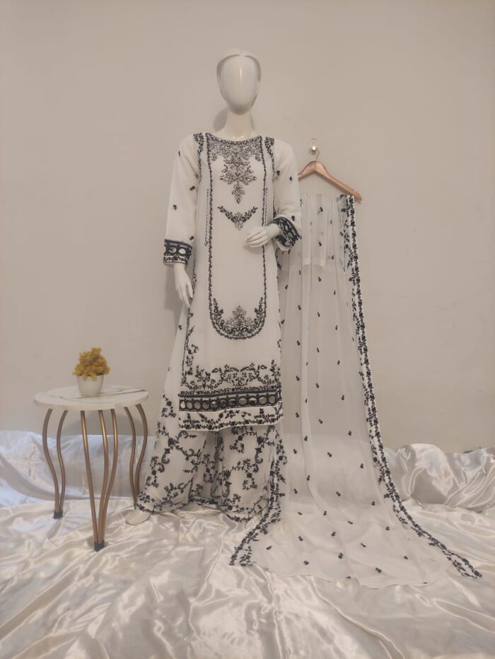 Luxury Plazzo Chiffon Ensemble | 3-Piece Pret* - Image 8