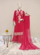Luxury Plazzo Chiffon Ensemble | 3-Piece Pret*
