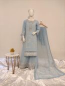 Luxury Plazzo Chiffon Ensemble | 3-Piece Pret*