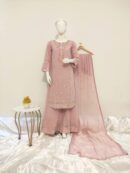 Luxury Plazzo Chiffon Ensemble | 3-Piece Pret*