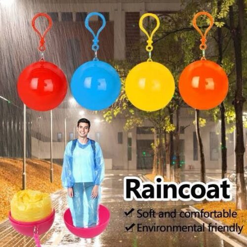 Disposable Shopper Raincoat with Plastic Ball Case