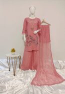 Luxury Plazzo Chiffon Ensemble | 3-Piece Pret*