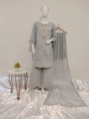 Luxury Plazzo Chiffon Ensemble | 3-Piece Pret*