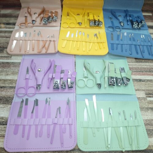 16 PCS Professional Manicure Set Full Function Kit Stainless Steel Pedicure Sets With Leather Portable Case