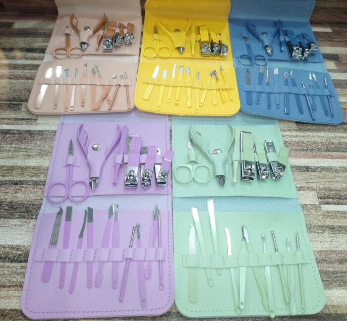 16 PCS Professional Manicure Set Full Function Kit Stainless Steel Pedicure Sets With Leather Portable Case