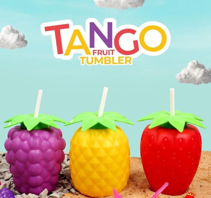 Tango Fruit Shape Kids Tumbler with Straw 850ml Random Colours