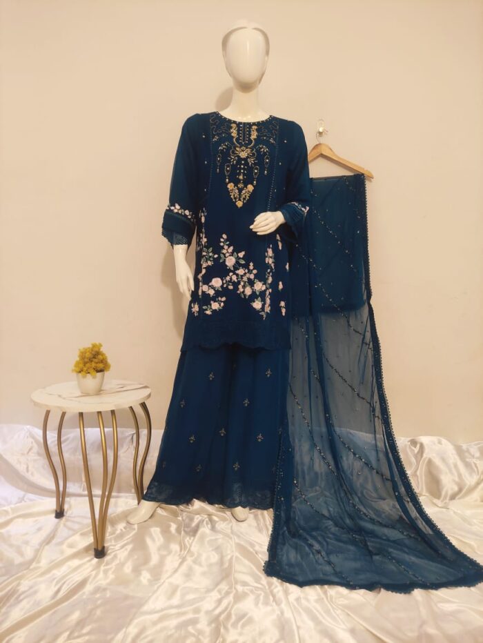 Luxury Plazzo Chiffon Ensemble | 3-Piece Pret* - Image 7
