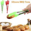 Long Handle No-Stick BBQ Grilling Kitchen Tongs.  Random Colours