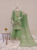 Luxury Plazzo Chiffon Ensemble | 3-Piece Pret*