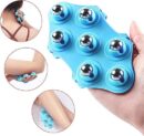 Silicon 7 Balls Body Massager Glove  Random Colours