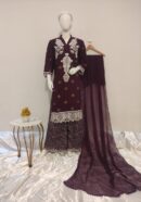 Luxury Plazzo Chiffon Ensemble | 3-Piece Pret*